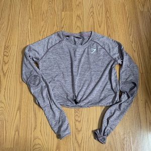 Cropped gym shark work out shirt